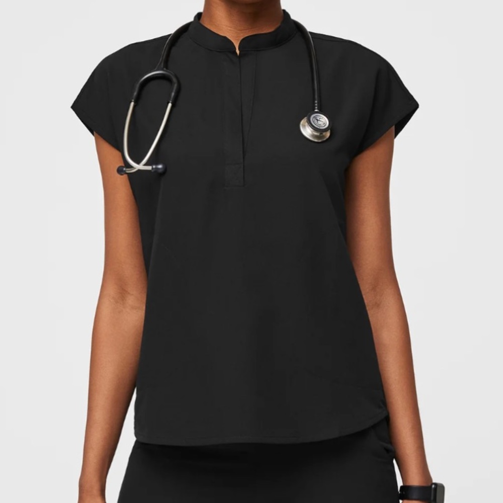 FIGS Black Rafaela™ Oversized Scrub Top